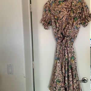 Buffalo wrap with belt mid dress